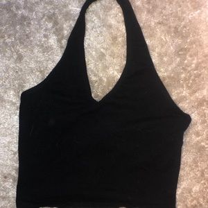 cotton black halter top